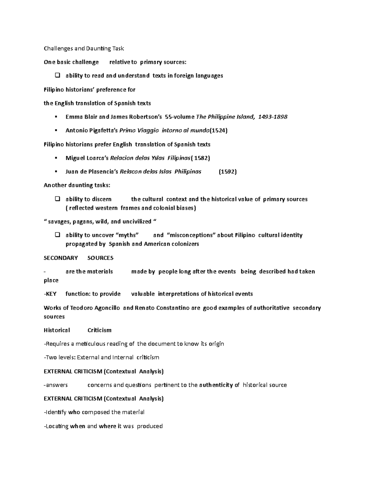 Secondary Sources - Challenges and Daunting Task One basic challenge ...