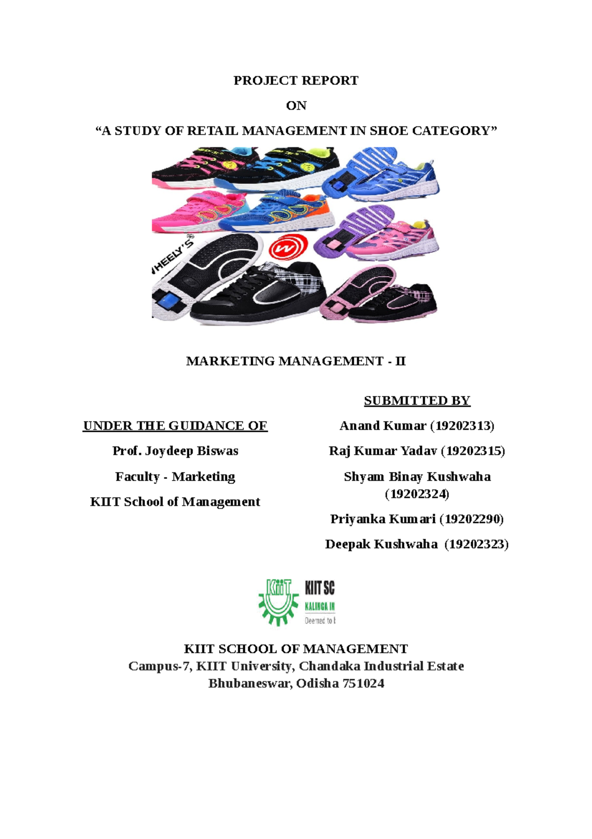 Group 2 Project Report On Retail Management PROJECT REPORT ON A