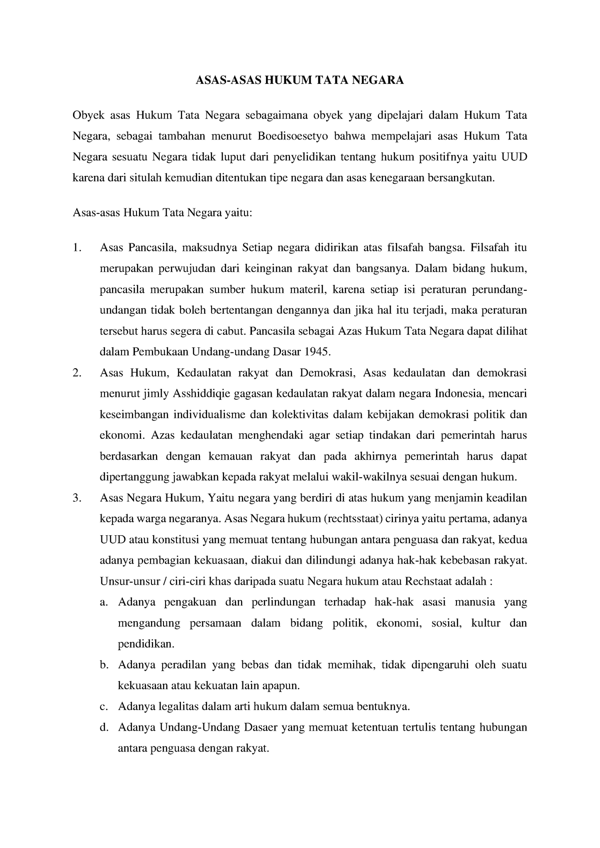 Asas Asas Hukum Tata Negara Asas Asas Hukum Tata Negara Obyek Asas