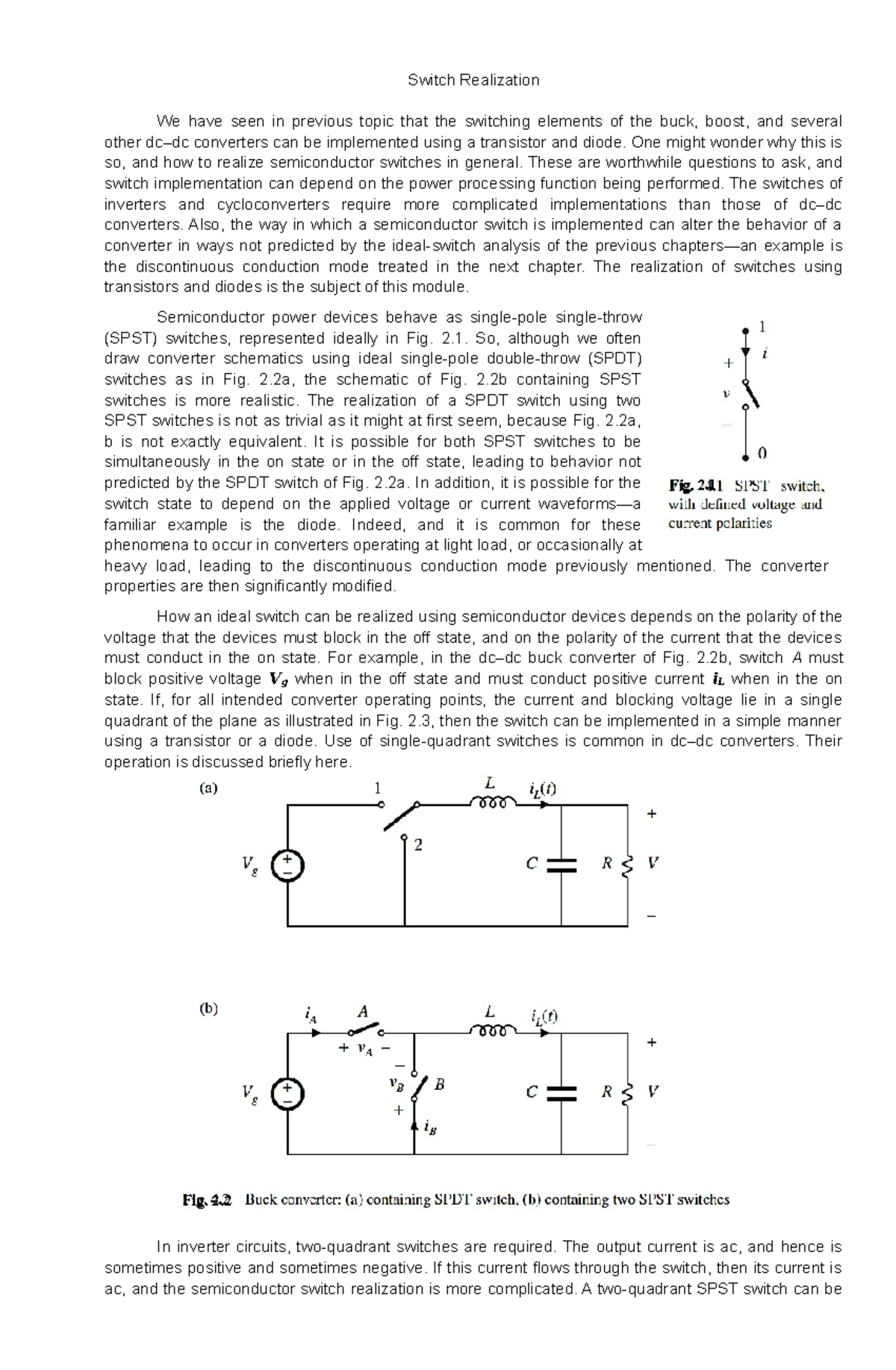 homework assignment 1 switch realization answers