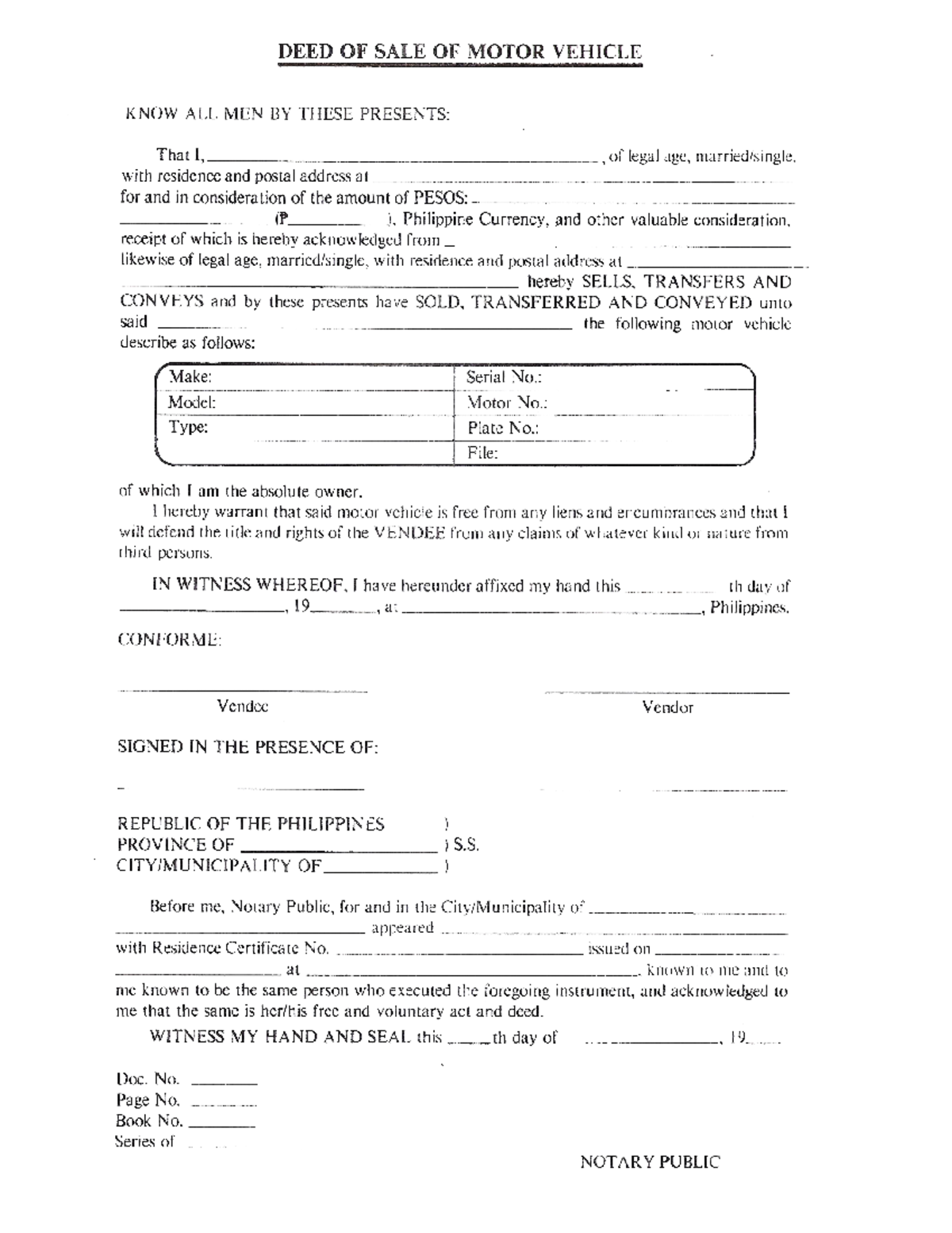 Automobilico Deed of Sale 2 - BS Accountancy - Studocu