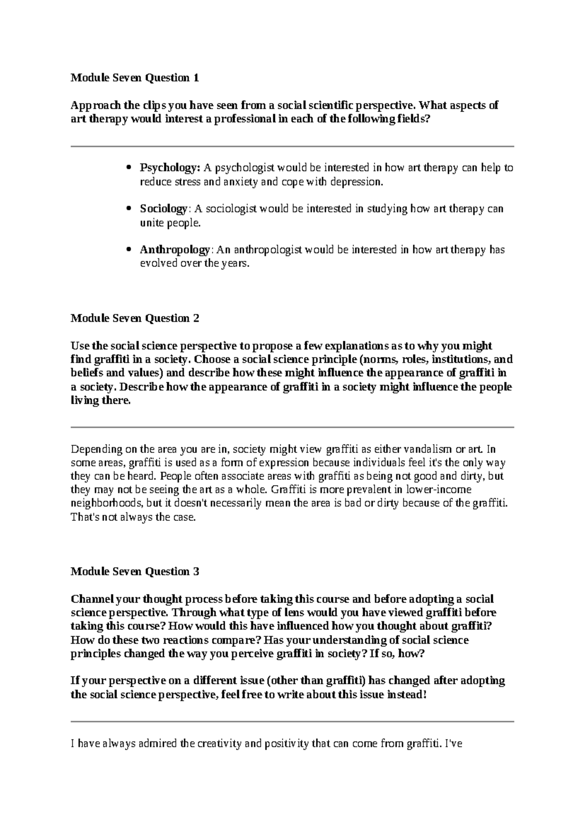 SCS 200 Applied Social Sciences Module 7 - Module Seven Question 1 ...