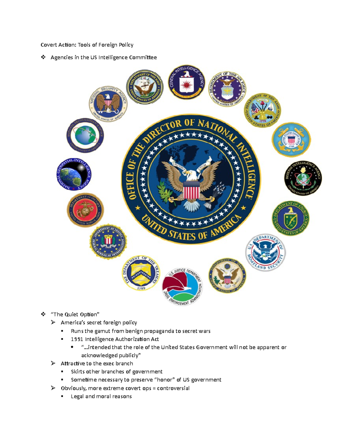 Covert operations - Covert Action: Tools of Foreign Policy Agencies in ...