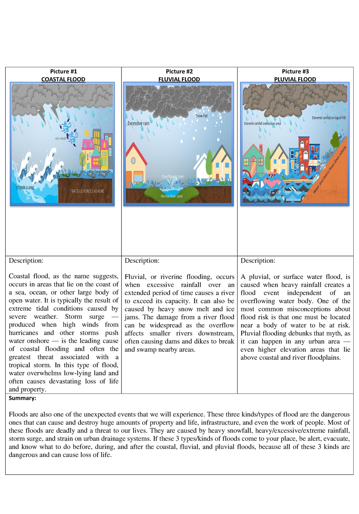 Kind Of Floods - Picture # COASTAL FLOOD Picture # FLUVIAL FLOOD ...