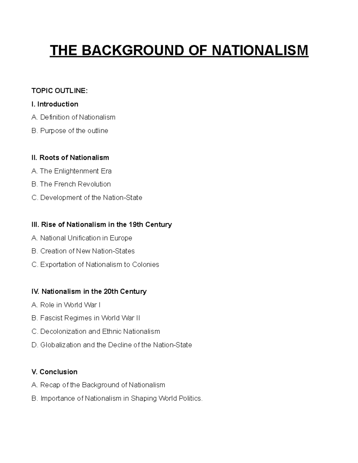 The Background Of Nationalism - THE BACKGROUND OF NATIONALISM TOPIC ...