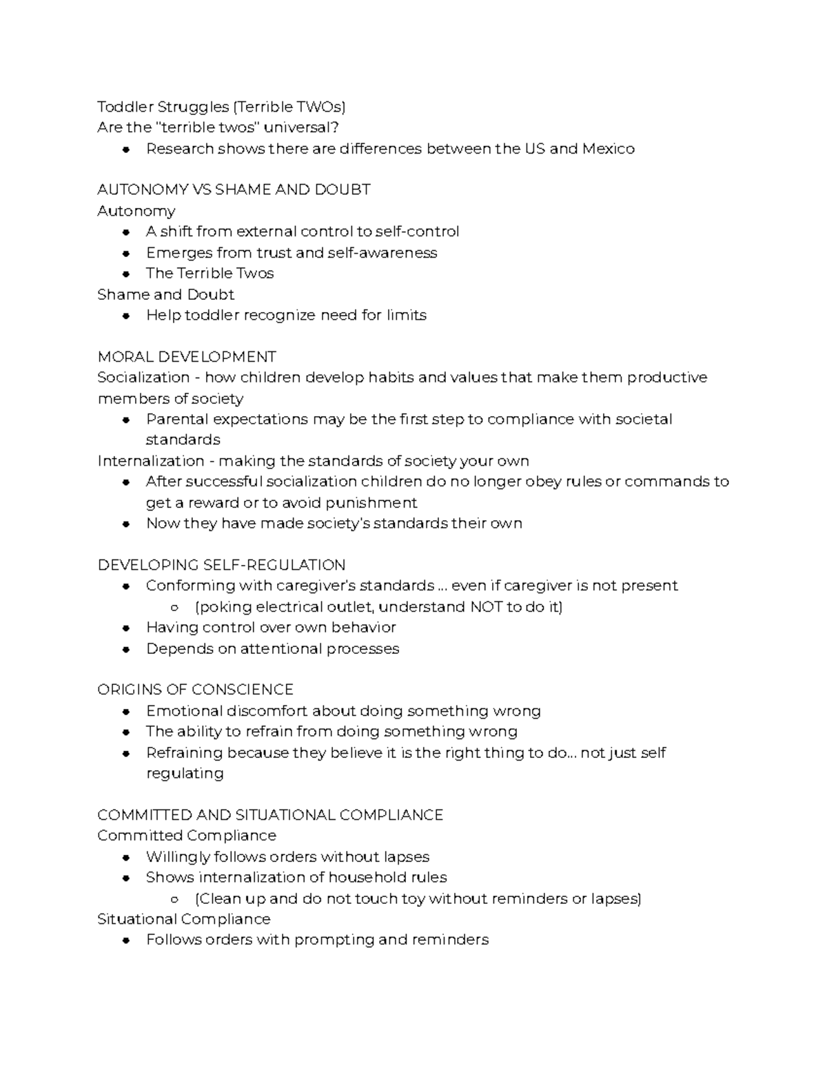Developmental Psych Notes - Toddler Struggles (Terrible TWOs) Are the ...