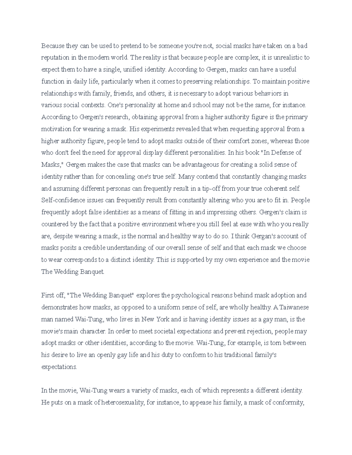 Paper 1 essay dfferent copy Because they can be used to pretend to be