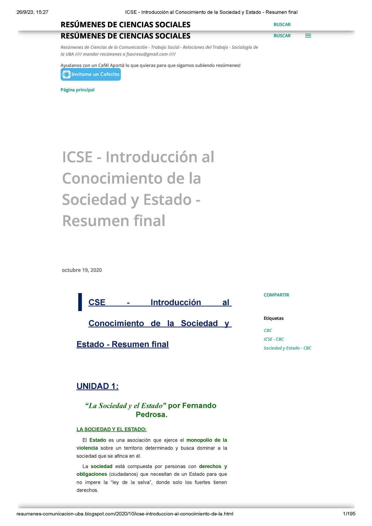 ICSE - Introducción Al Conocimiento De La Sociedad Y Estado - Resumen ...