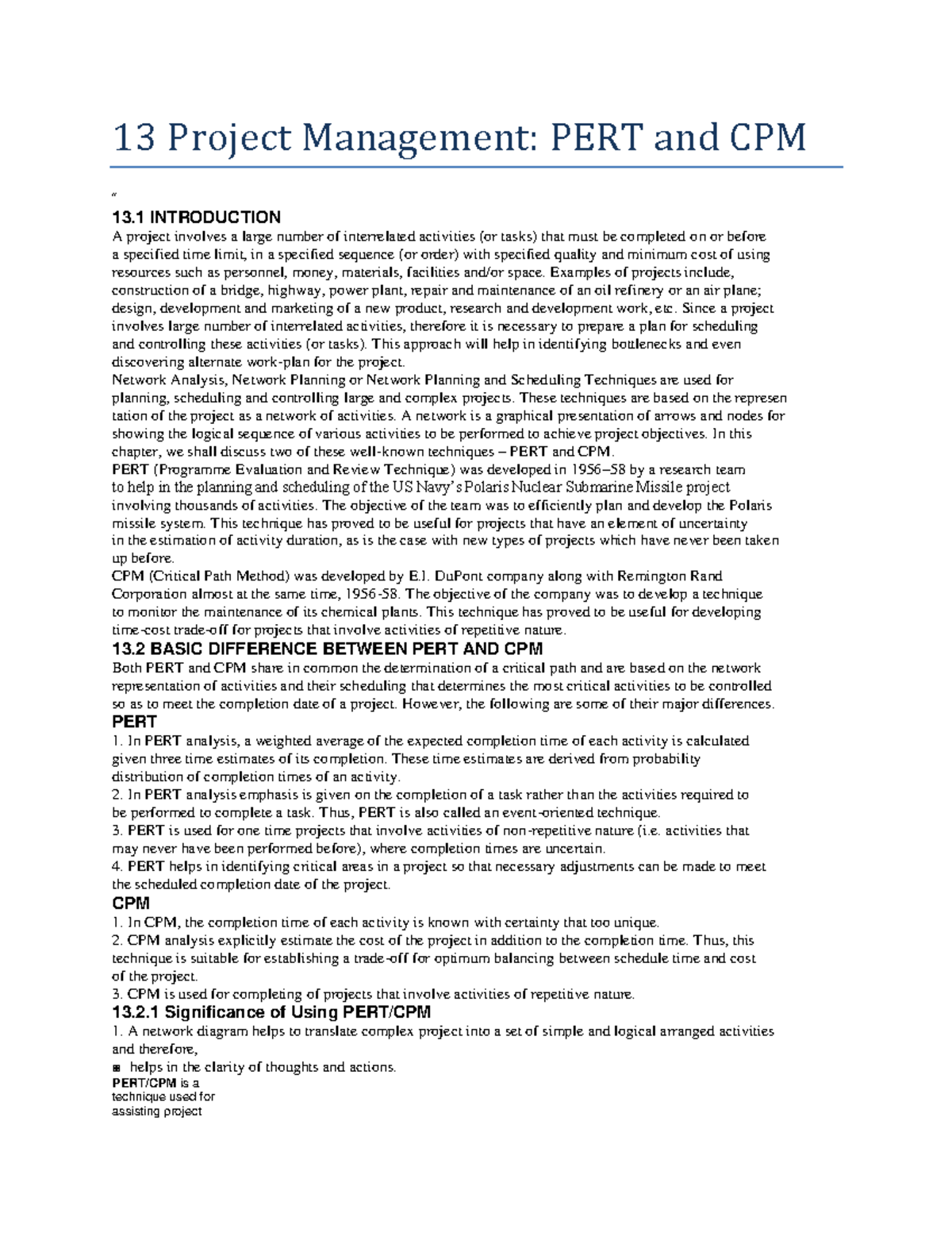 13 Project Management - Hey friends! This thread contains quality notes ...