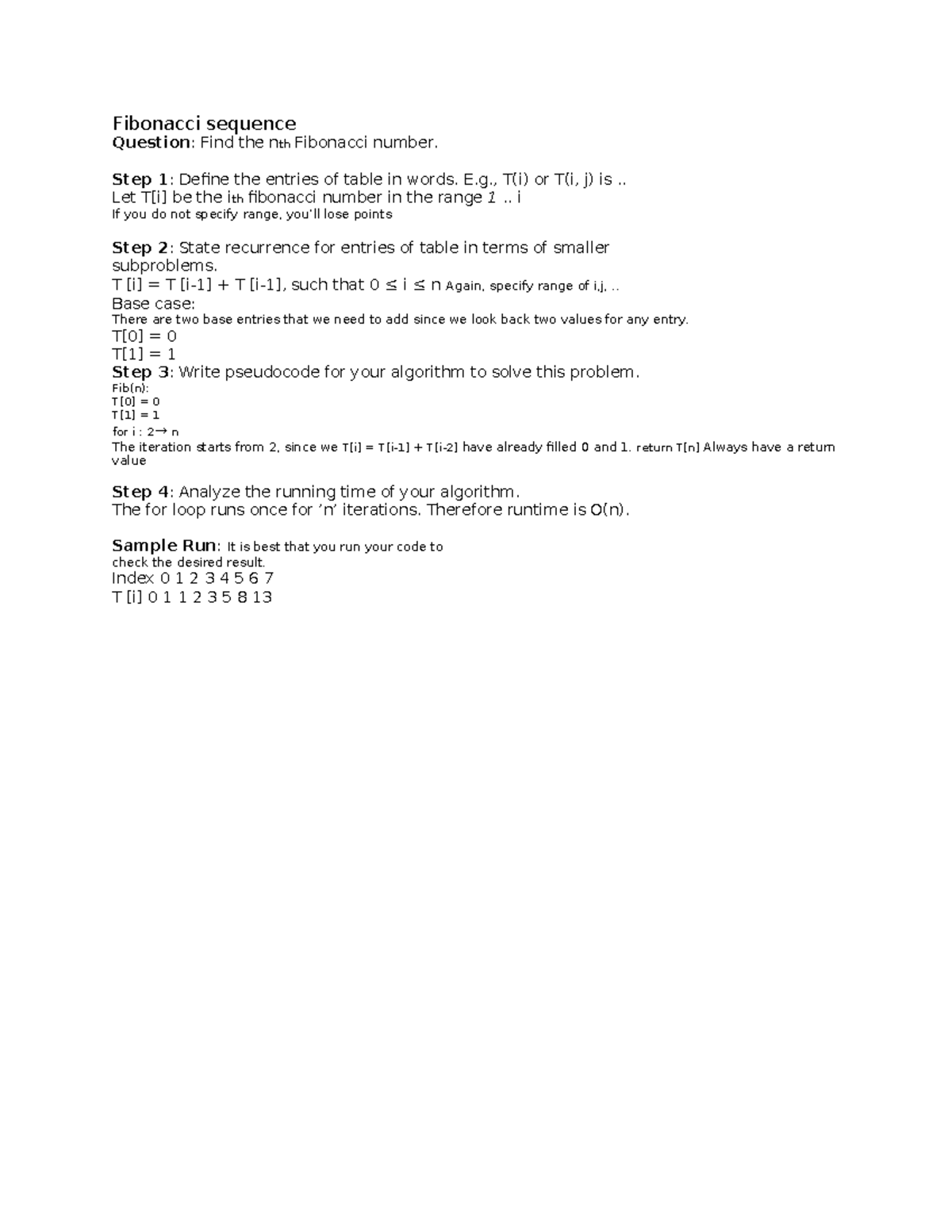 Fibonacci sequence - Fibonacci sequence Question: Find the nth ...