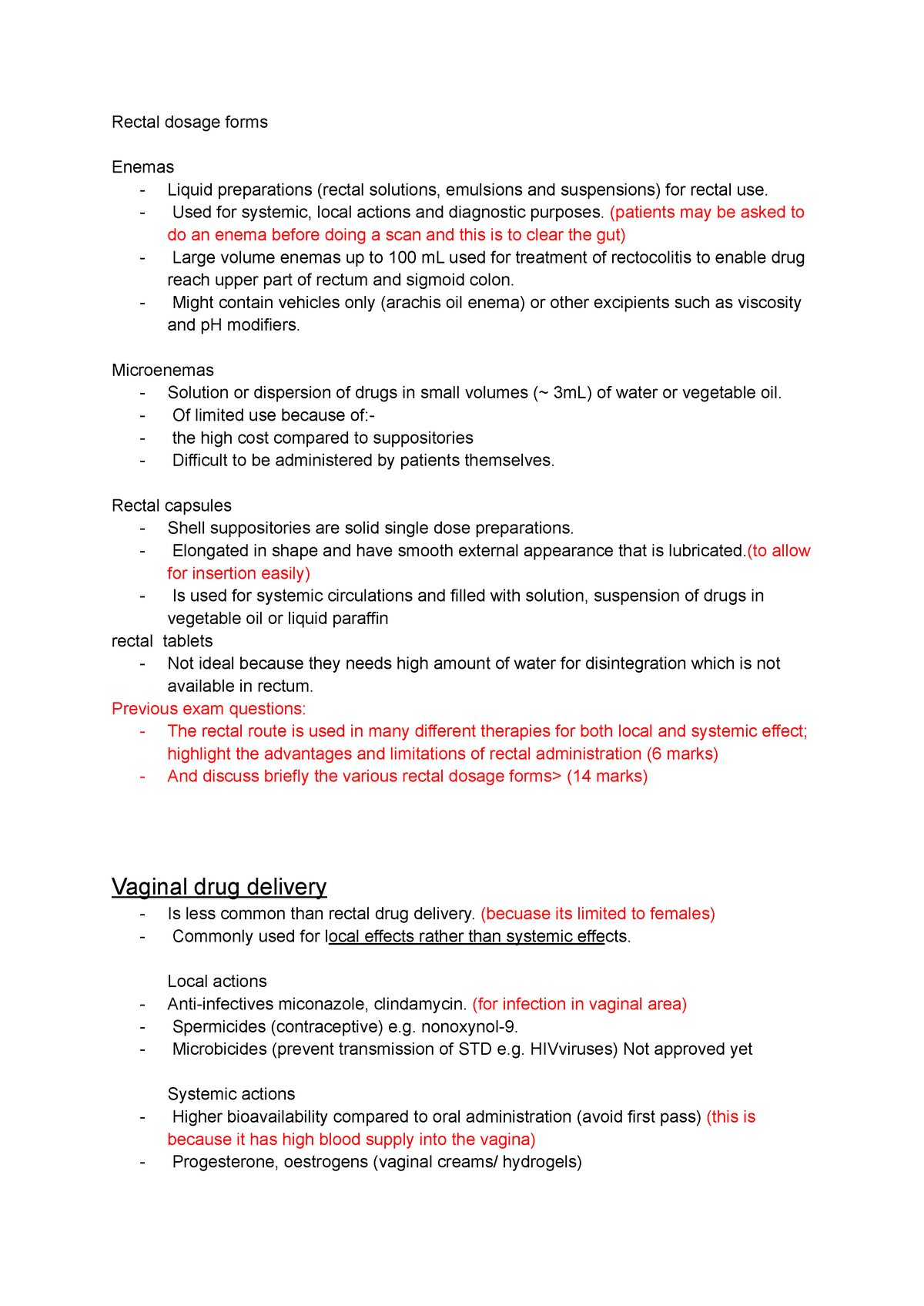 Rectal and vaginal drug delivery Two - Rectal dosage forms Enemas ...