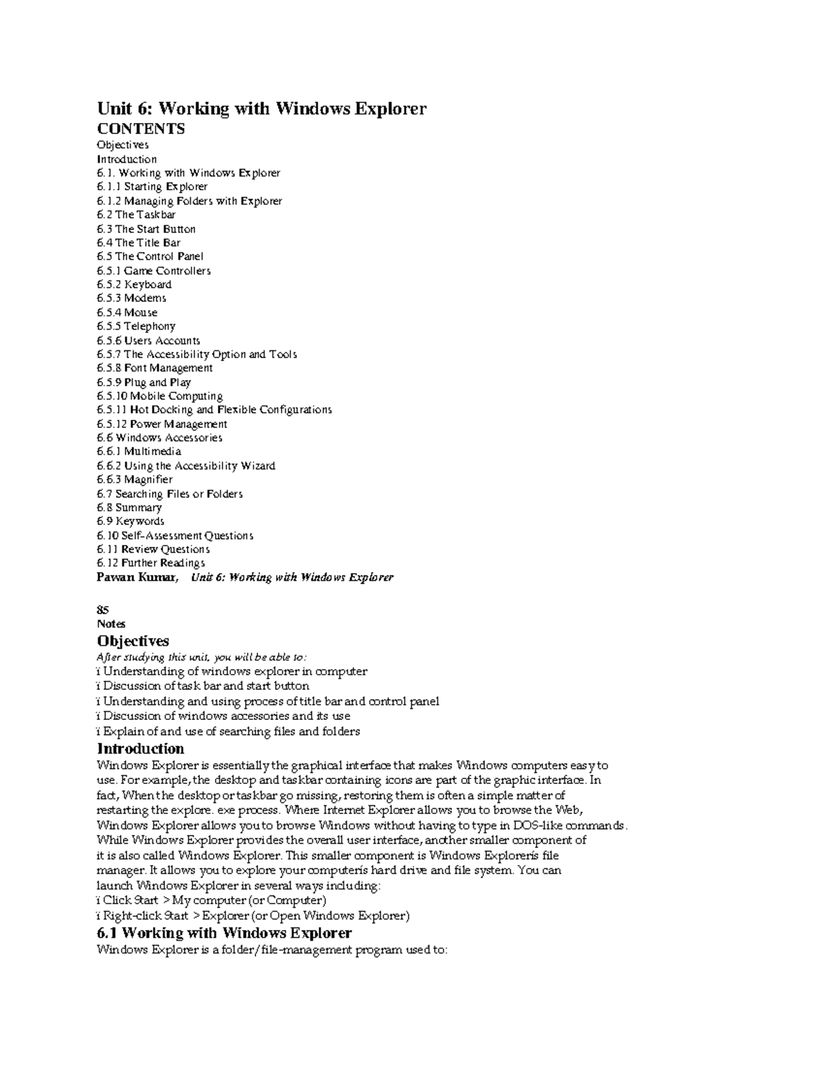 Unit 6 CFOA - These notes are helpful for BCA students who are ...