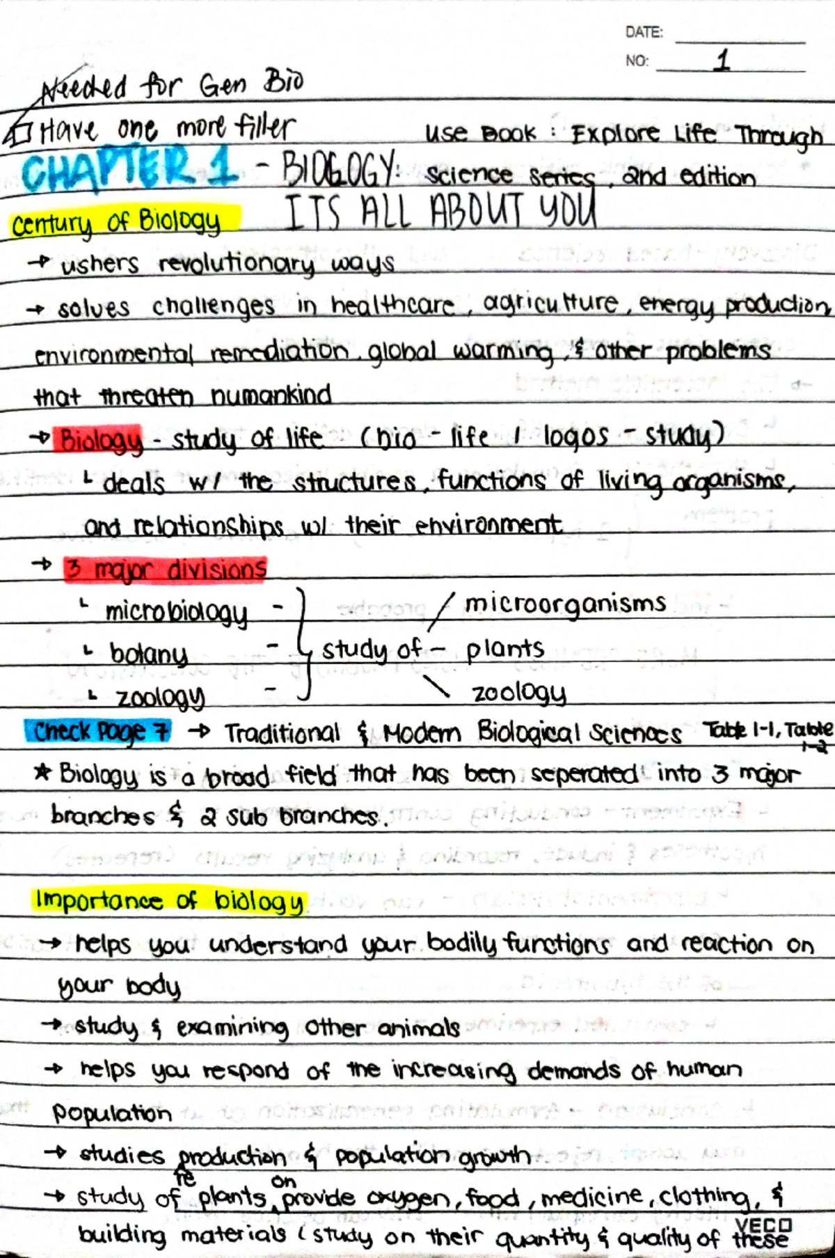 General Biology Chapter 1 and 2 - Studocu