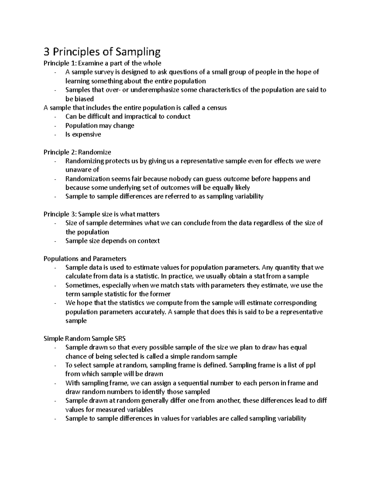 3 Principles Of Sampling - 3 Principles Of Sampling Principle 1 ...