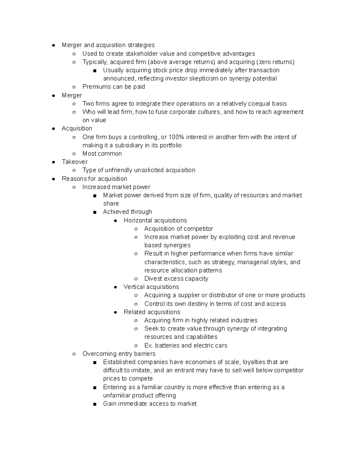 Ch 7 Merger and Acquisition Strategies - Merger and acquisition ...