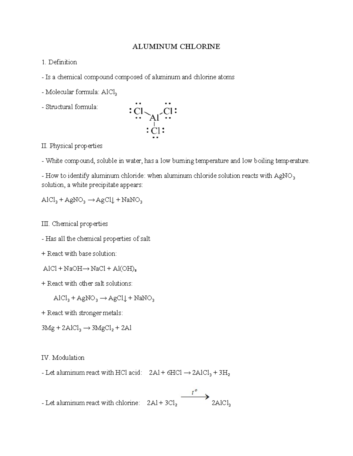 Nhomclorua ALUMINUM CHLORINE Definition Is a chemical compound