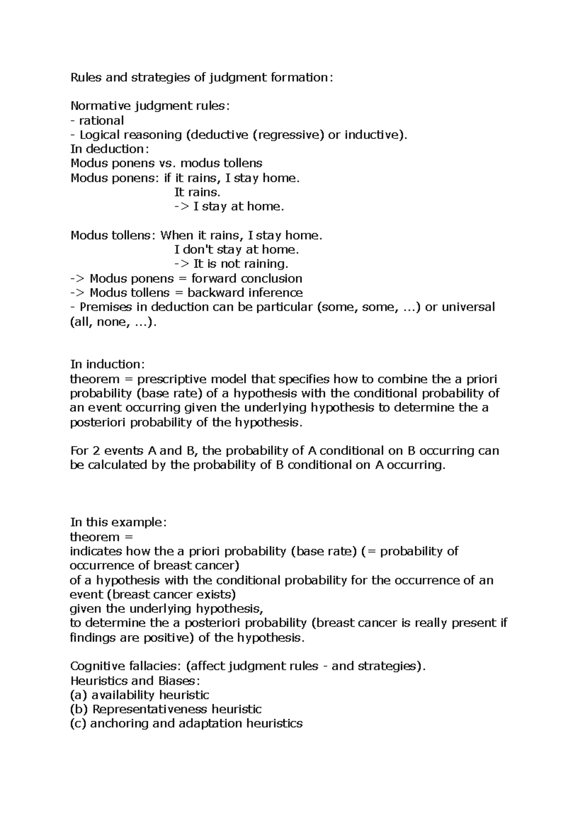 Rules and strategies of judgment formation - Rules and strategies of ...