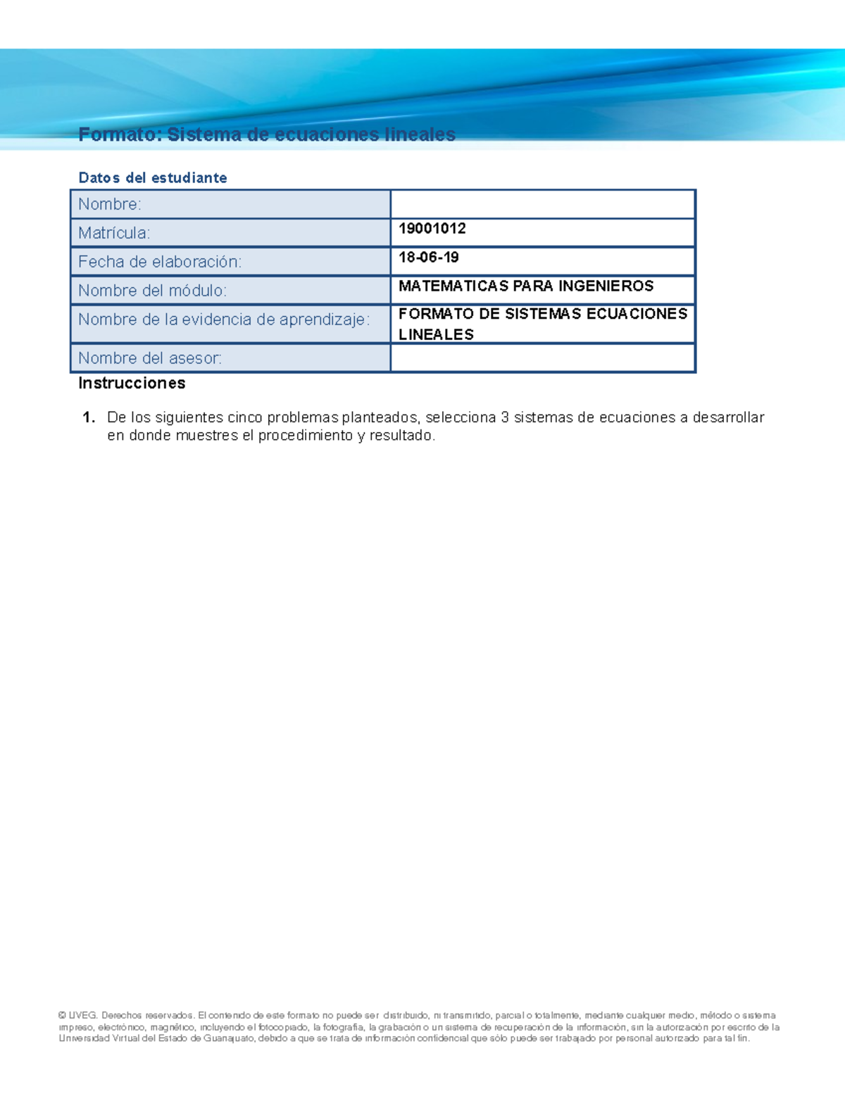 sistemas de ecuaciones lineales