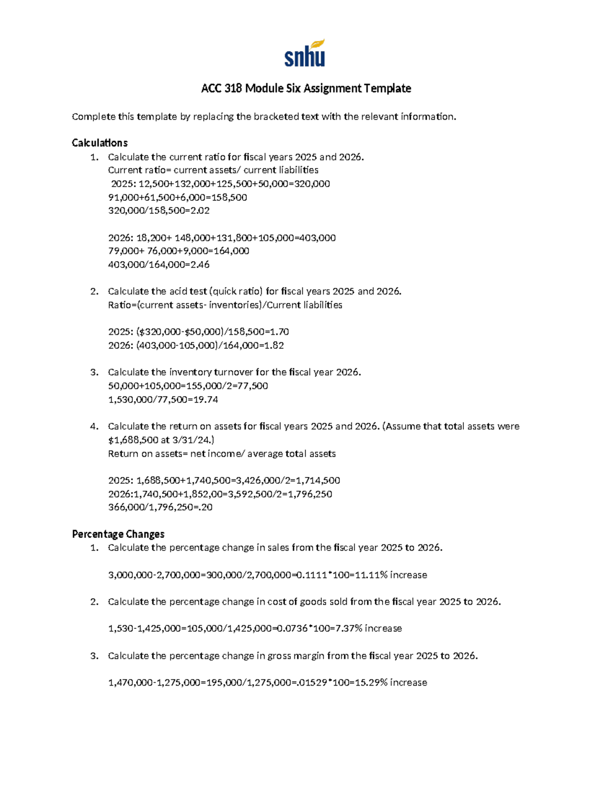 ACC 318 Module Six Assignment Template - ACC 318 Module Six Assignment ...