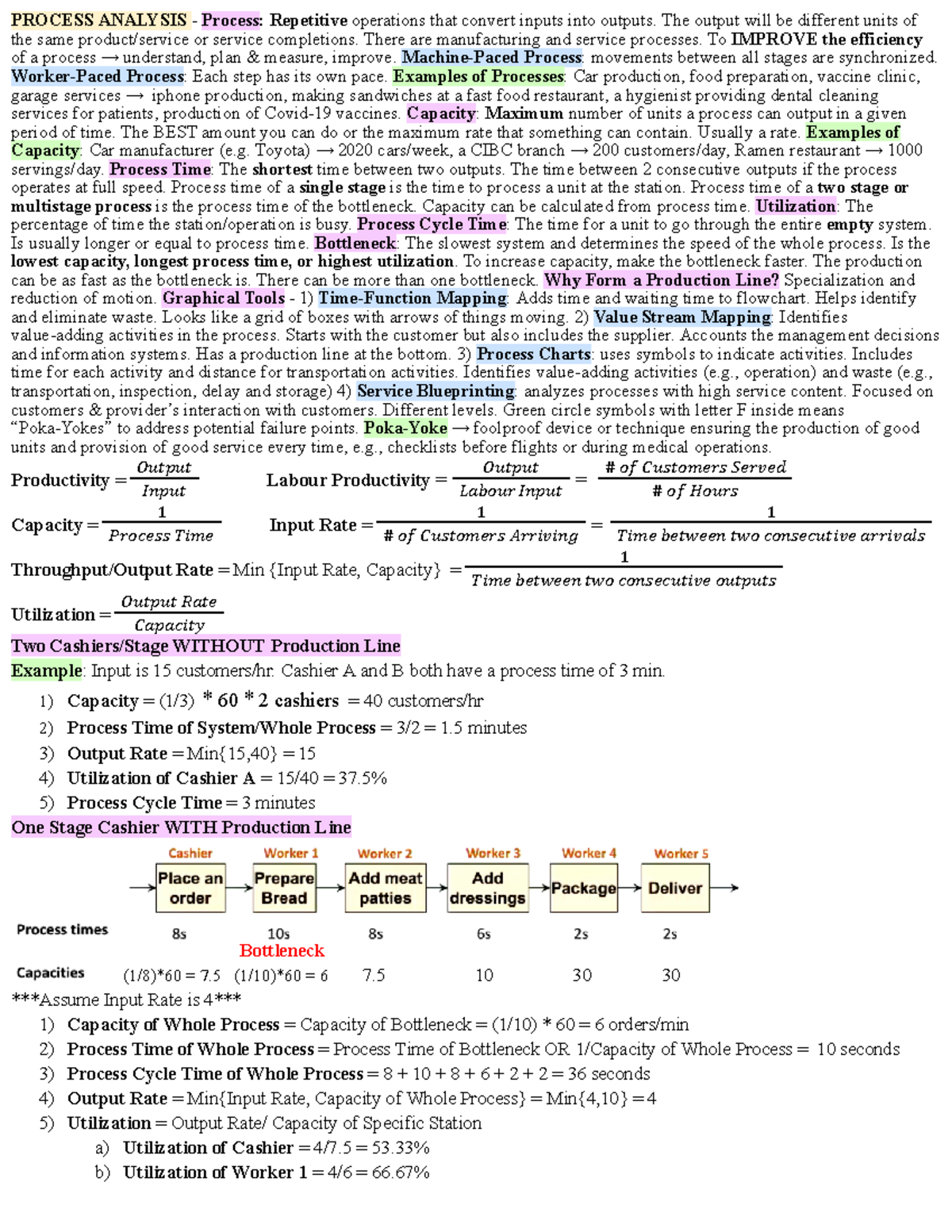 Copy of 2OC3 Final Cheat Sheet 2 - PROCESS ANALYSIS - Process ...