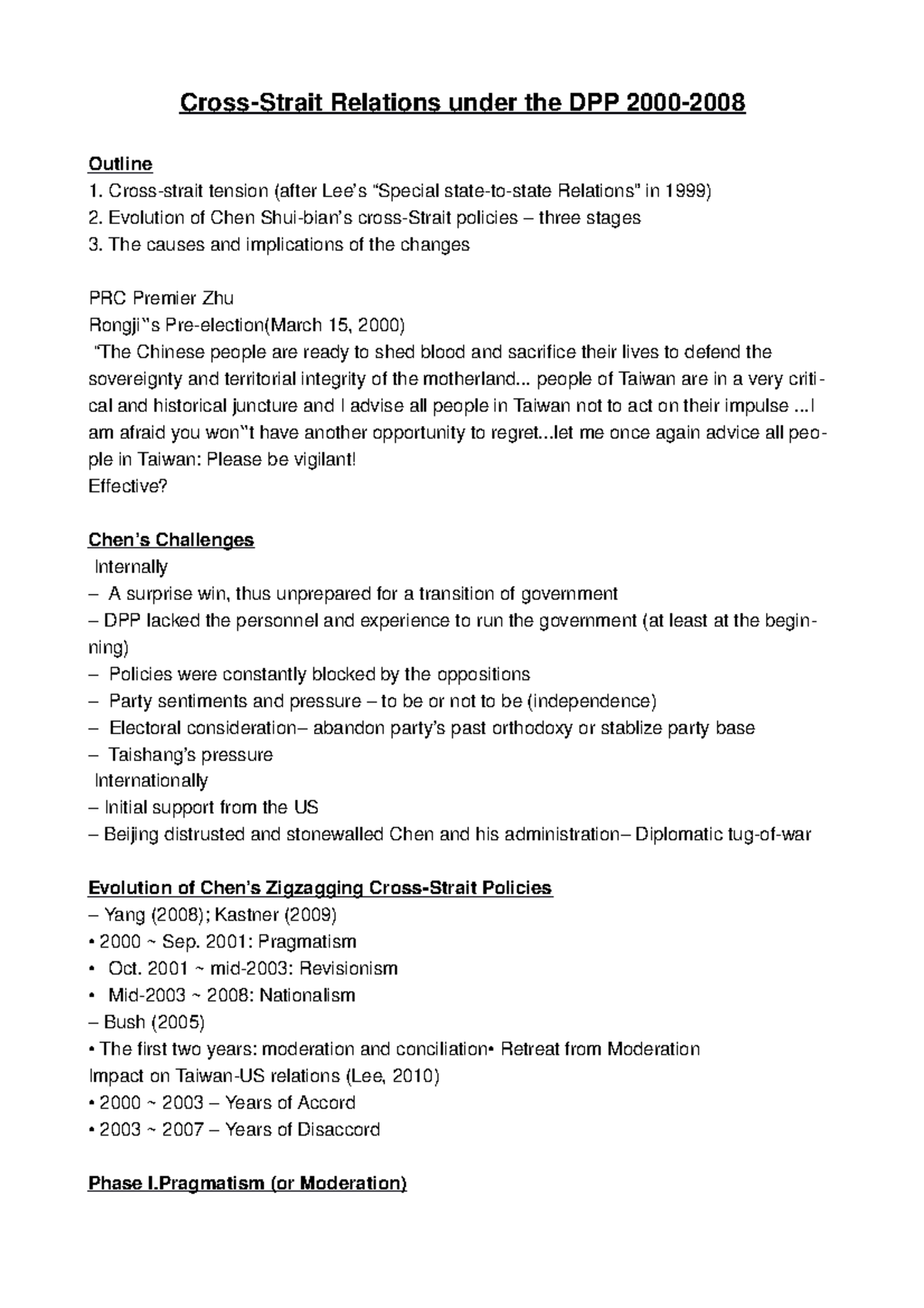 Cross-Strait Relations under the DPP 2000-2008 - Cross-Strait Relations ...