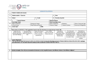 Lesson Plan Form - LESSON PLANNING FORM: B FEBRUARY 2021 1. Student’s ...