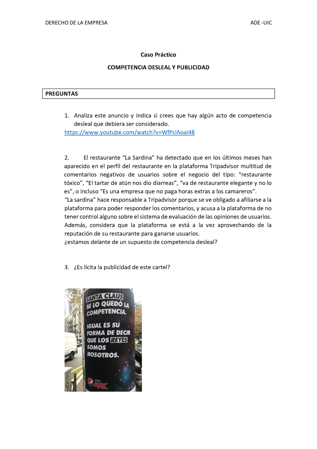 Caso Pr Ã¡ctico - Competencia Desleal Y Publicidad - DERECHO DE LA ...