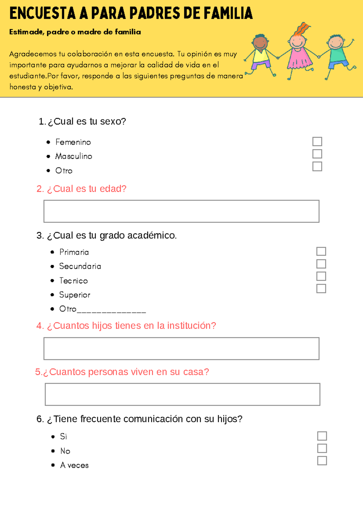Hoja de Trabajo Imprimible Encuesta de Evaluación del Desempeño Docente ...