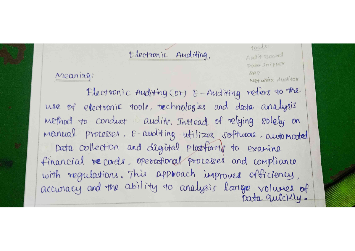 E- Auditing Objectives and difference between traditional auditing and ...