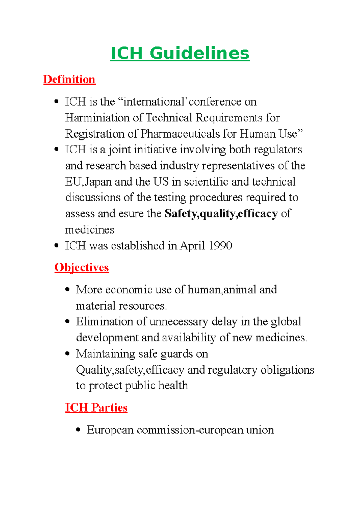 ICH Guidelines ICH Guidelines Definition ICH Is The international 