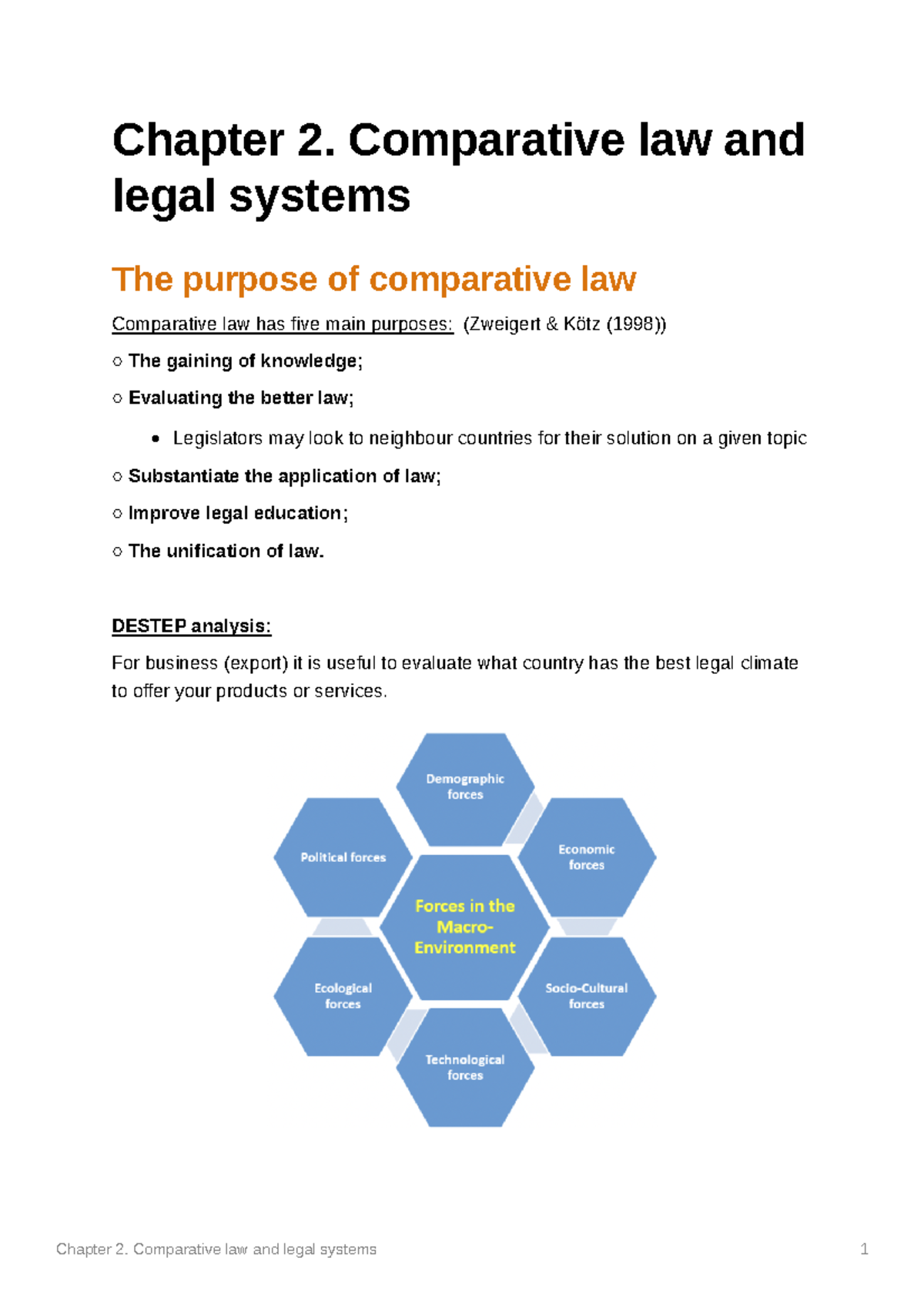 Chapter 2 Chapter 2. Comparative law and legal systems The purpose of
