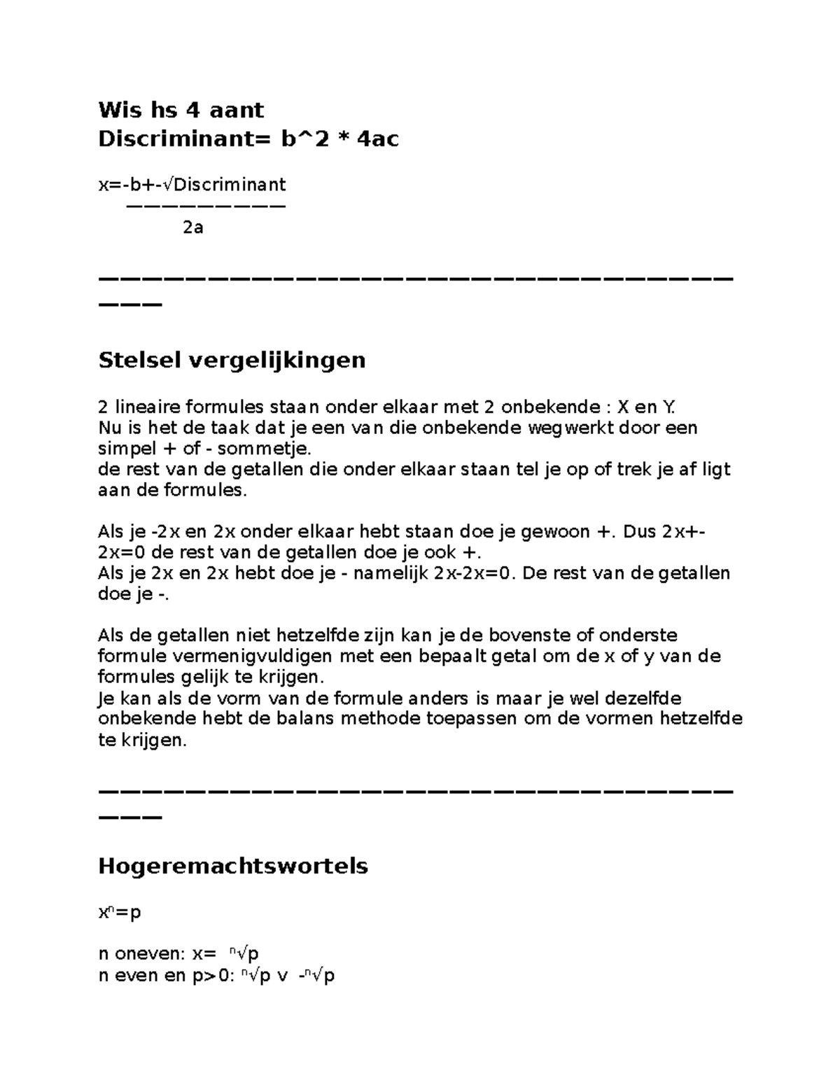 Wis Hoofdstuk 4 Samenvatting Getal En Ruimte Vwo 4 Wis B - Wis Hs 4 ...