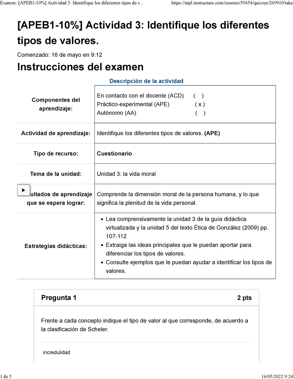 Examen [APEB 1-10%] Actividad 3 Identifique Los Diferentes Tipos De ...