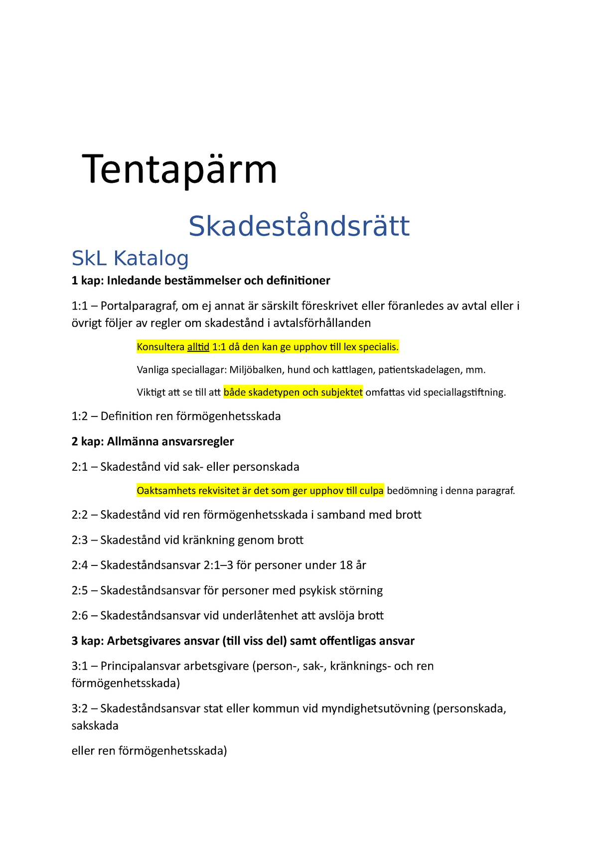 Tentapärm För T2 Uppsala Juridik - 2JJ302 - Uppsala Universitet - Studocu