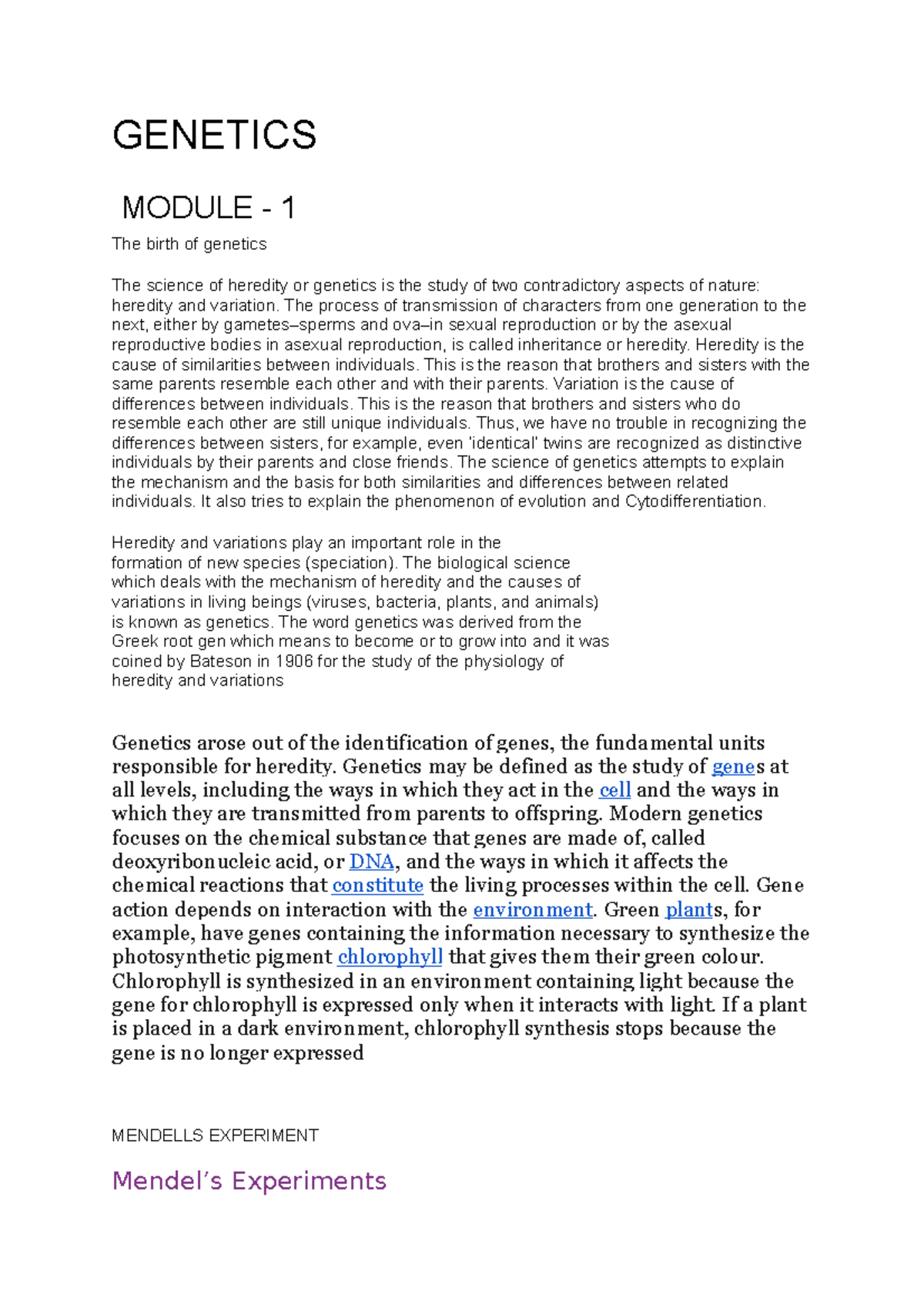 Genetics - GENETICS MODULE - 1 The Birth Of Genetics The Science Of ...