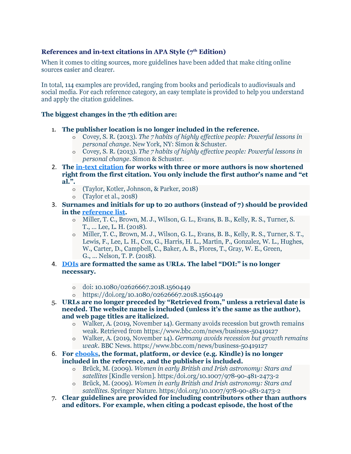 APA Referencing System 7th Edition References And In text Citations 