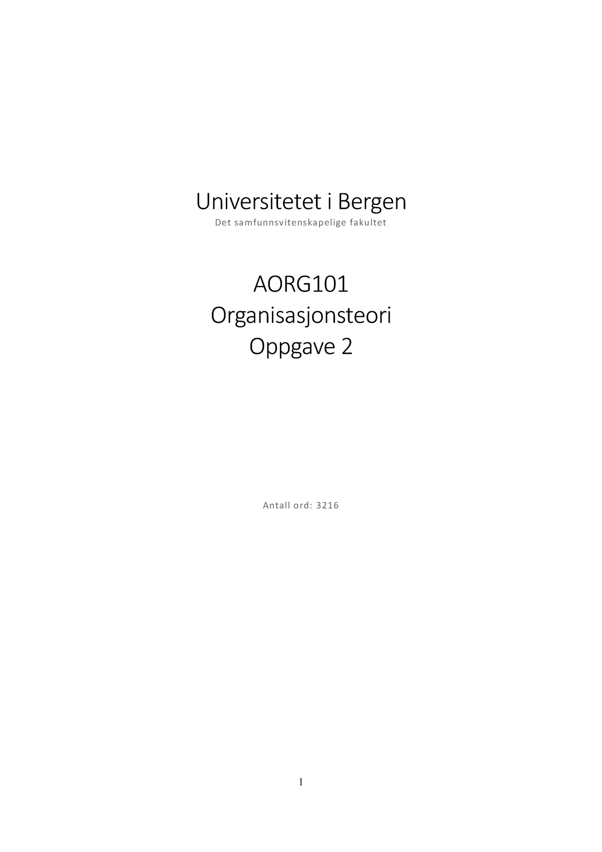 Aorg101 - Eksamen V2021 - C Besvarelse - Universitetet I Bergen D Et ...