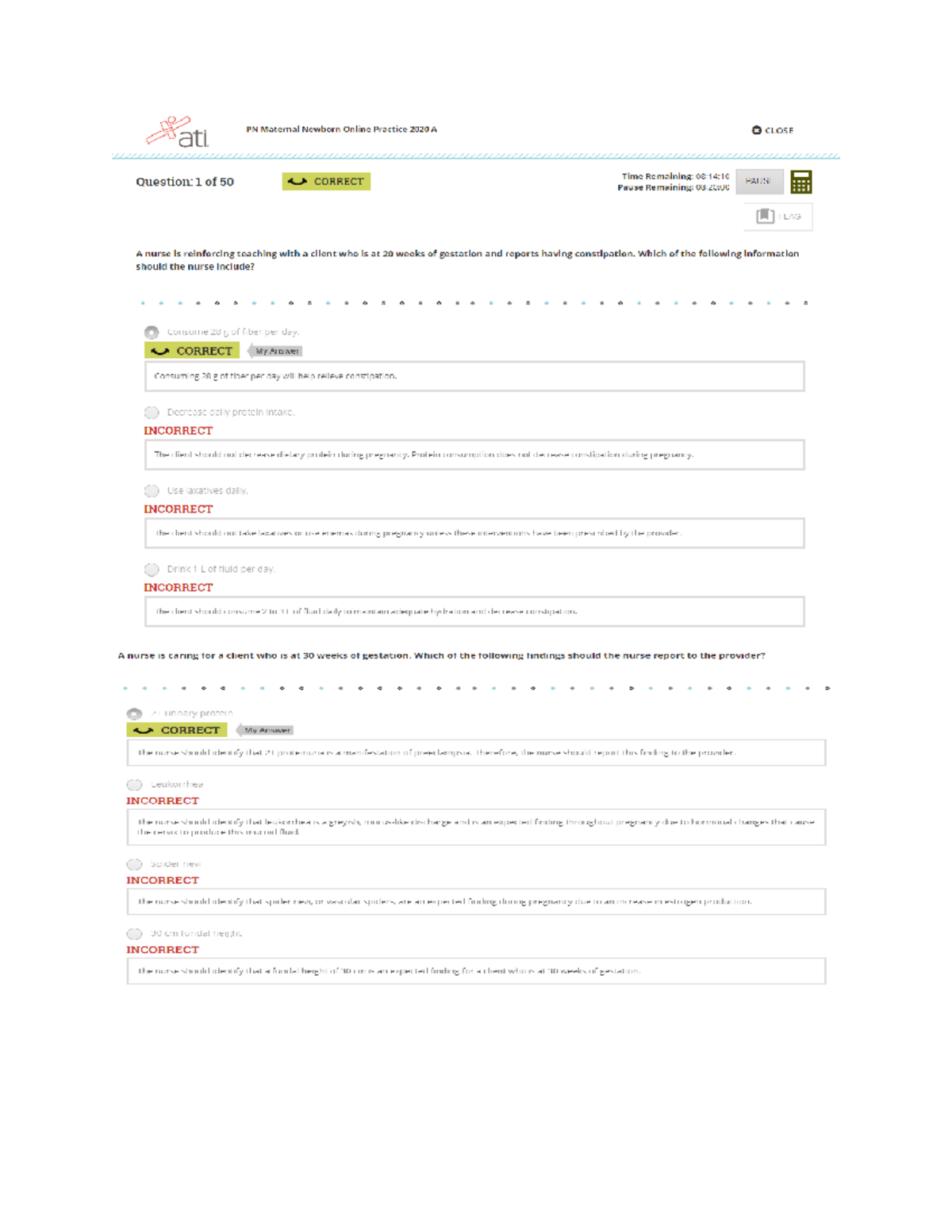 PN Maternal Newborn online Practice 2020A with rationale NURS 2320