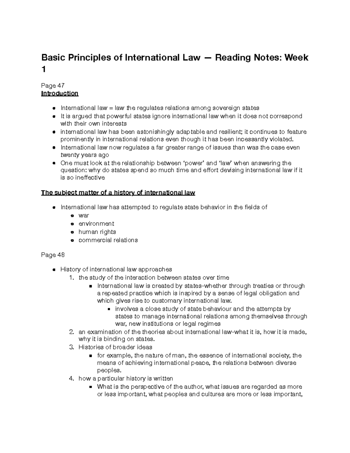Pol Sci 118 - Basic Principle of International Law - Reading Notes ...