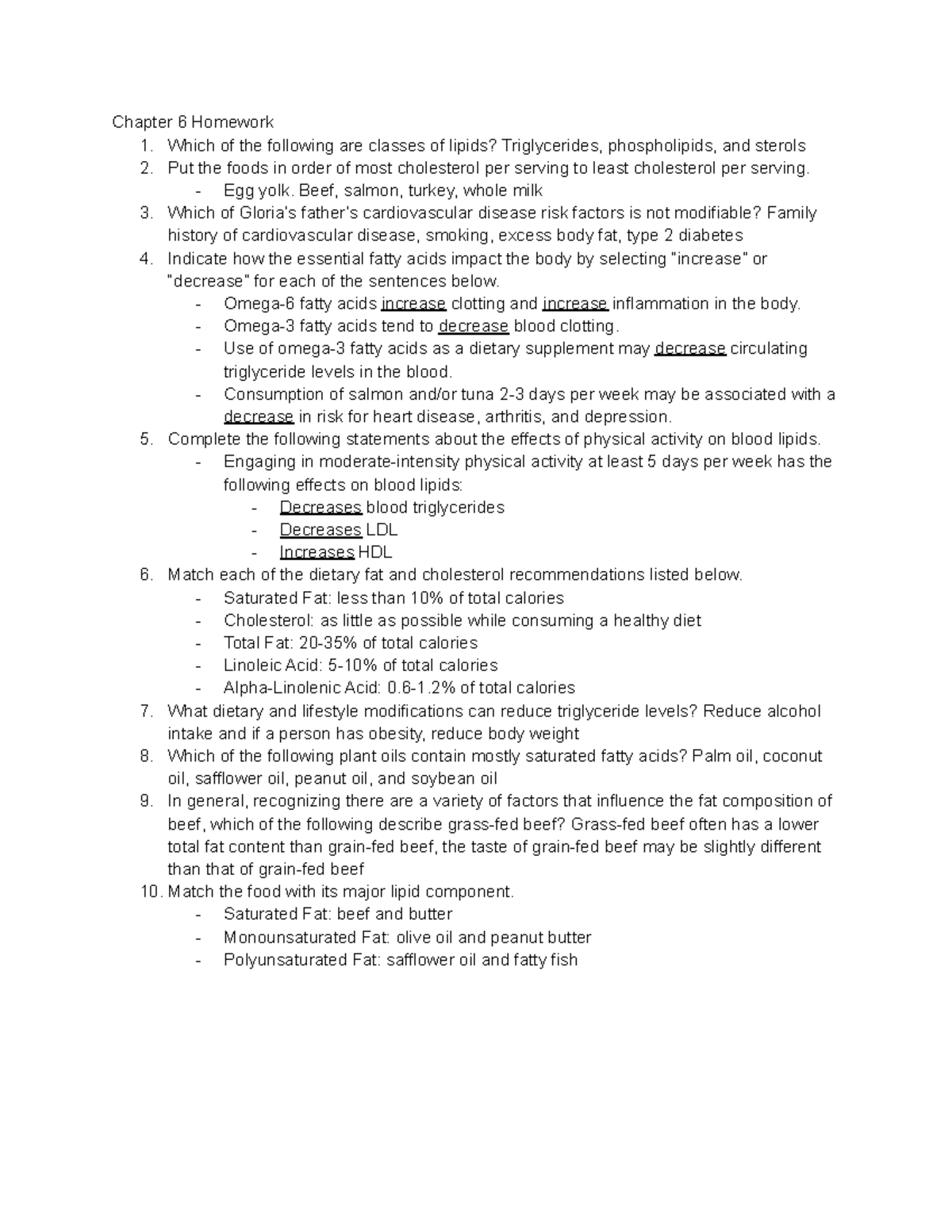 DHN 101 Chapter 6 Homework - Chapter 6 Homework 1. Which of the ...