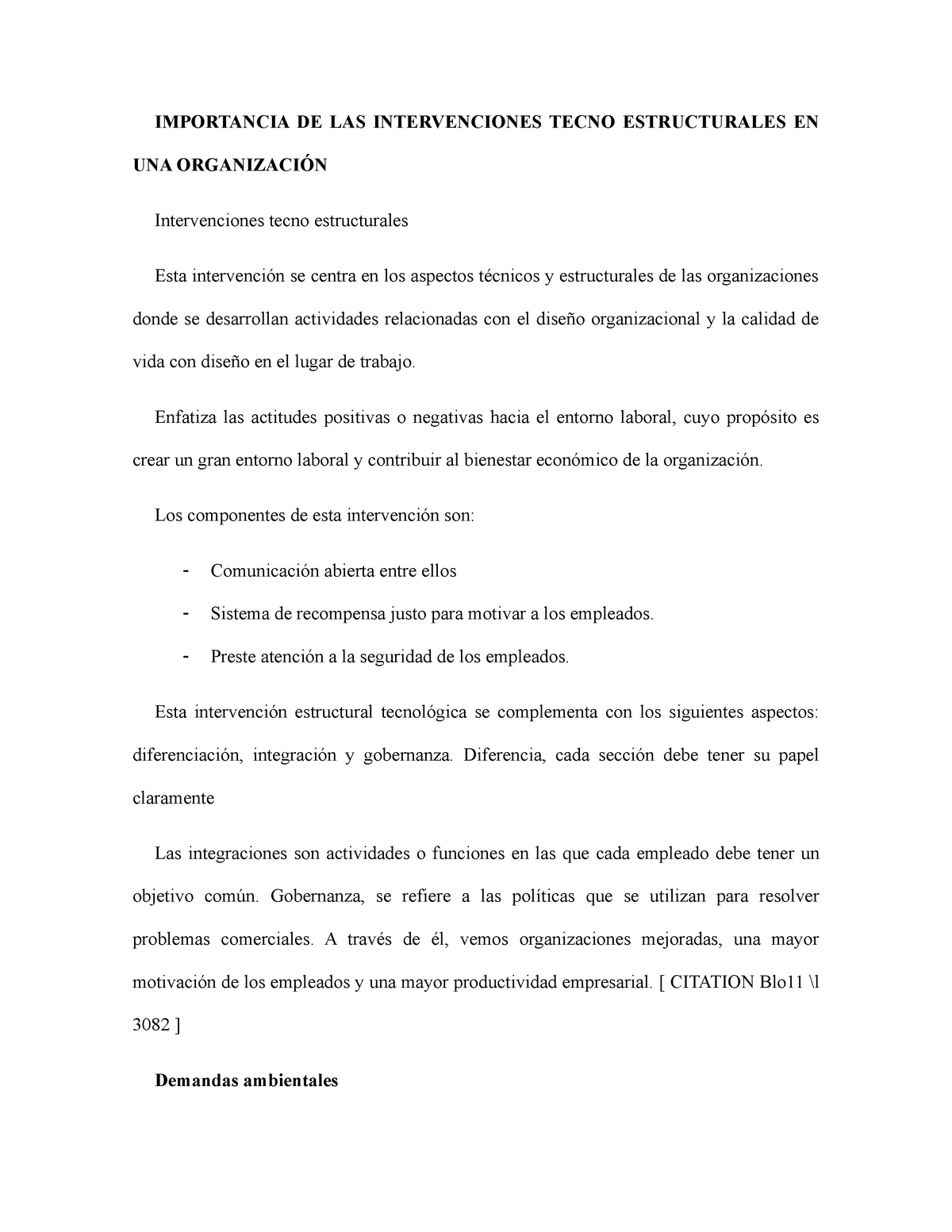 Intervenciones Tecnoestructurales provocando cambios - IMPORTANCIA DE LAS  INTERVENCIONES TECNO - Studocu