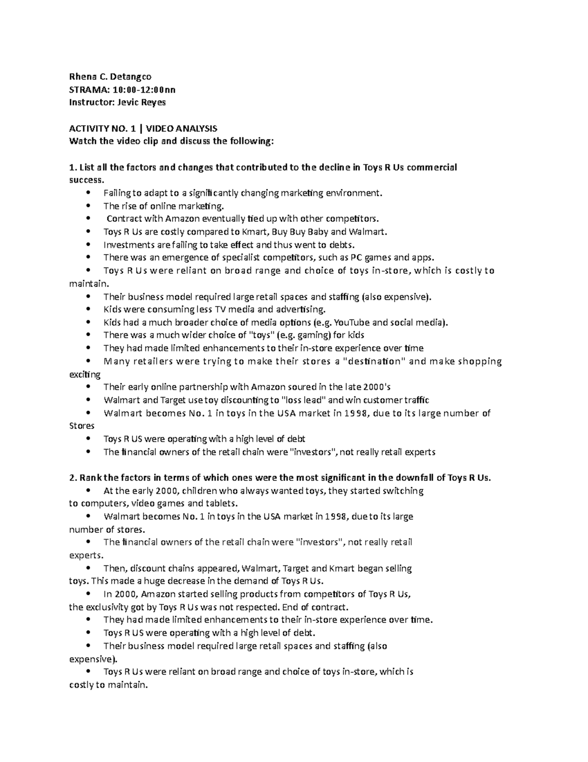 Strama Midterm Activity 1 - Rhena C. Detangco STRAMA: 10:00-12:00nn ...