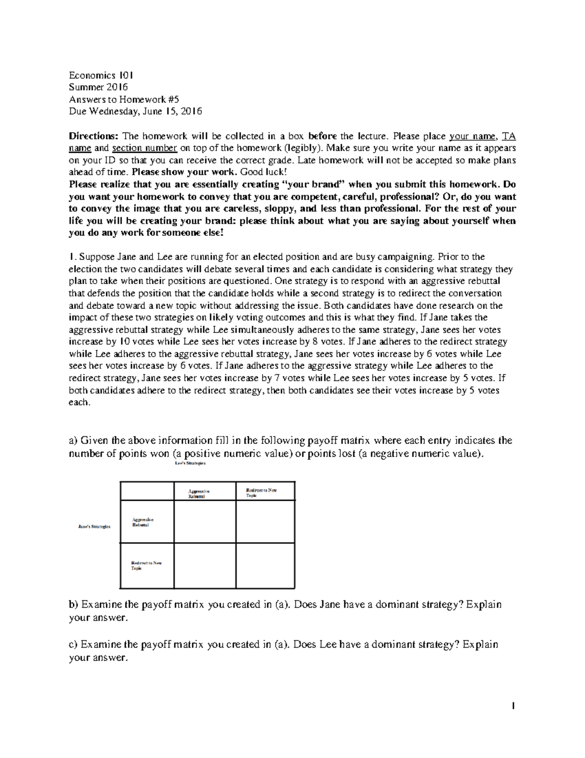 econ 101 homework answers