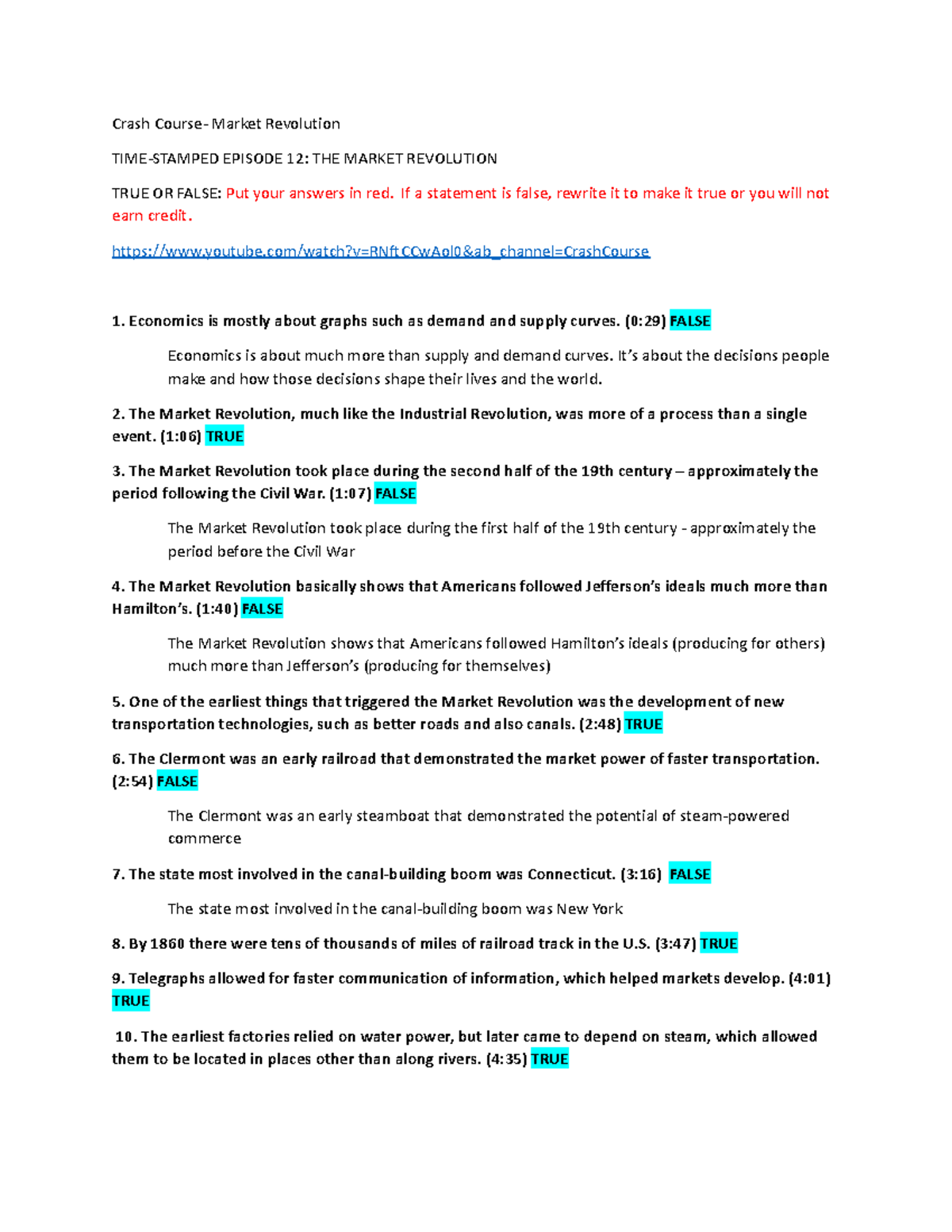 12+Crash+Course+Market+Revolution Crash Course Market Revolution