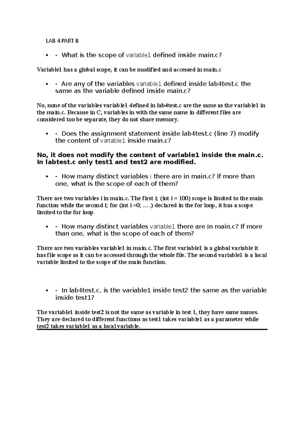 Lab 4 Part B - Lab 4 B - Lab 4 Part B - What Is The Scope Of Variable1 