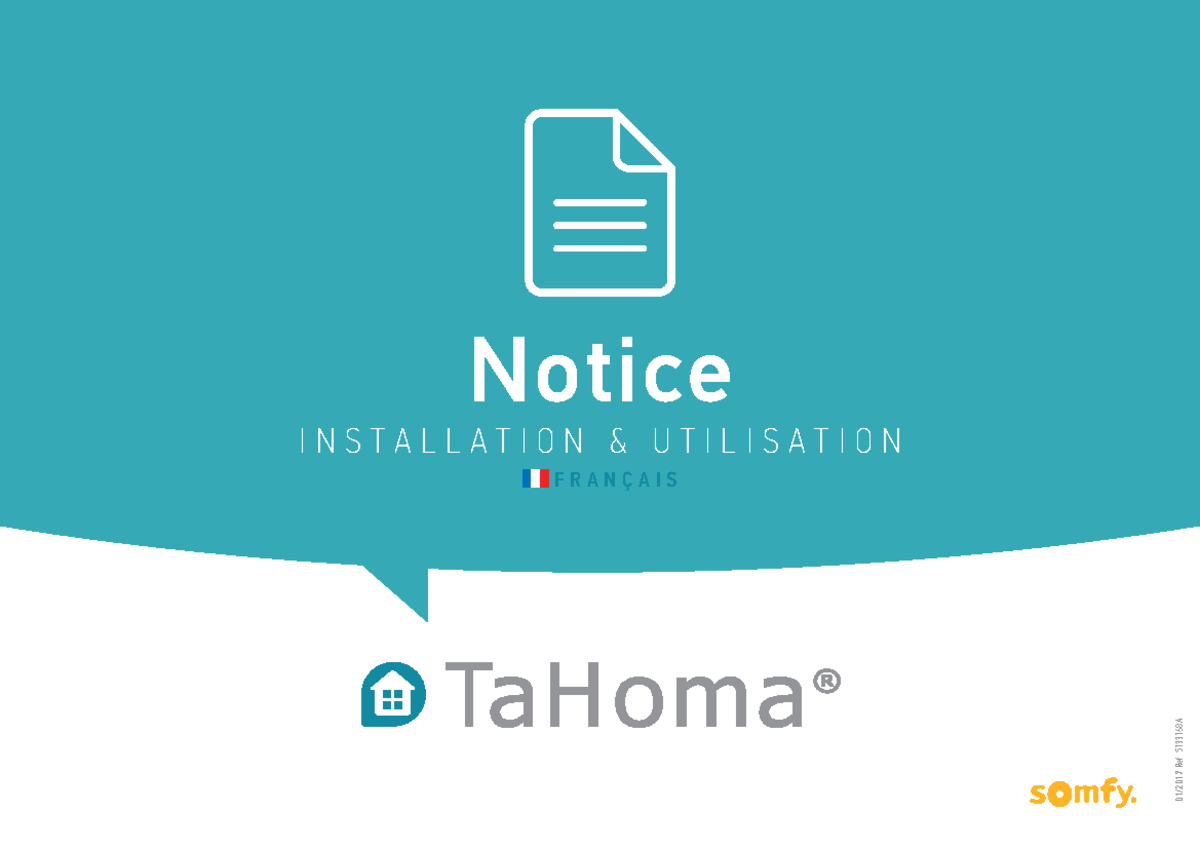 Notice Somfy TaHoma® Installation et d’utilisationTaHoma® Notice I N