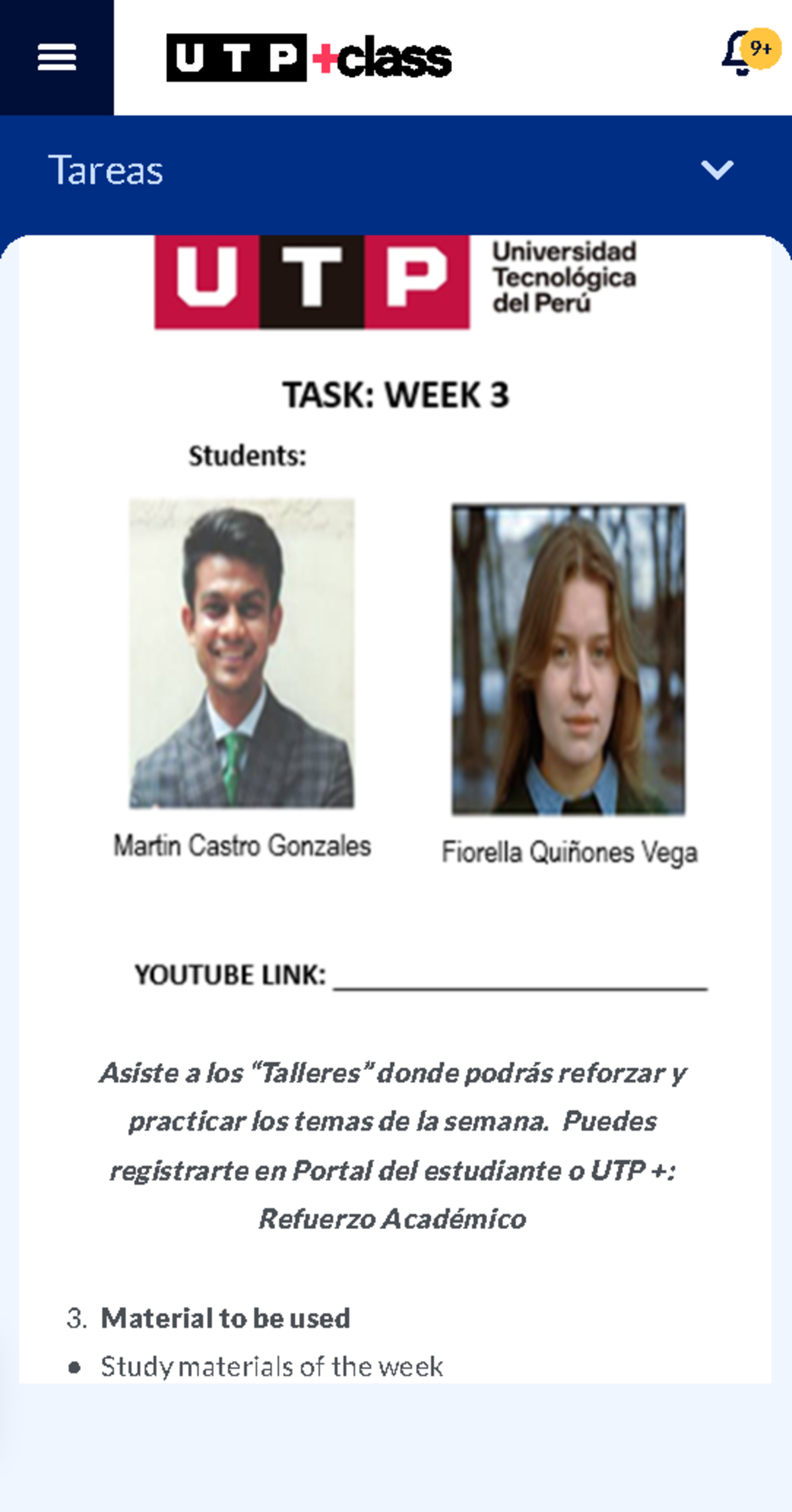 UTP+class - Tema de redacción - Redacción de textos - Tareas Asiste a ...