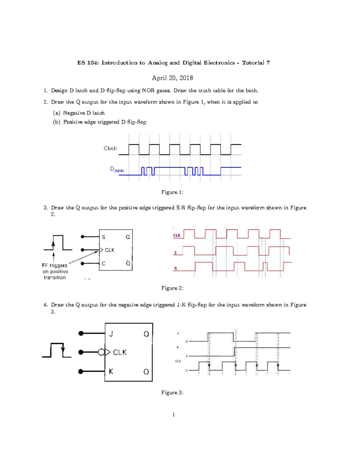 Tutorial 7 ES 104 Introduction to Analog and Digital Electronics