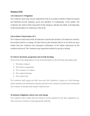 7 Summary PAM - MANAGMENT OF CIVIL ENGINEERING - Summary PAM 