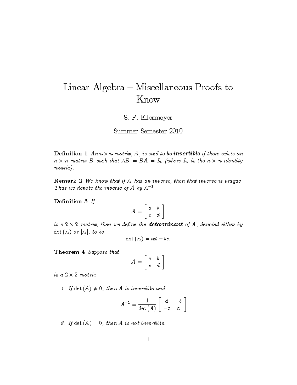 how-to-prove-in-linear-algebra-linear-algebra-miscellaneous-proofs-to